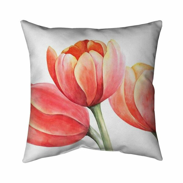 Begin Home Decor 20 x 20 in. Three Tulips Closeup-Double Sided Print Indoor Pillow 5541-2020-FL247